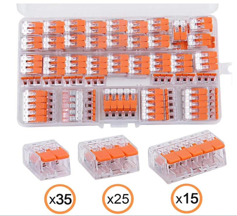 75PCS电线连接器 紧凑型连接器拉杆螺母套件绞合软线412 413 415