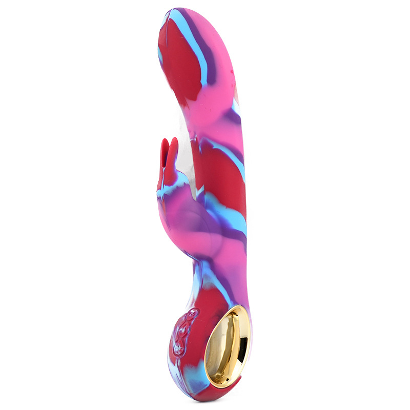 Vibrateur silencieux Hongtian pour femmes, double vibration colorée, mini vibrateur arc-en-ciel, 10 fréquences de vibration, sextoy féminin_voghion.com