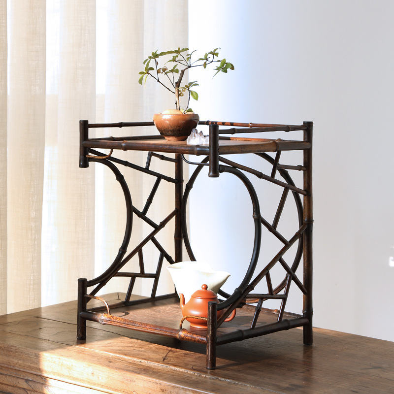 耕云 文人茶棚 紫竹茶棚 博古架 茶事 雅器收纳 茶具收纳架 家居|ru