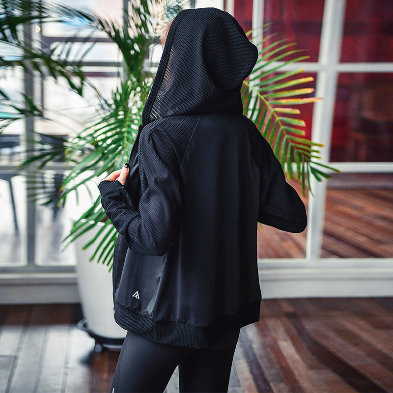 Sports sun protection clothing, hoody with zipper, sports suit, long-sleeve, quick dry jacket for yoga, internet celebrity 2