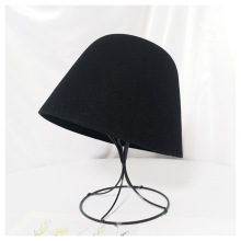 羊毛呢纯色百搭帽子秋冬日系ins风水桶帽禁欲系遮阳钟型渔夫帽女