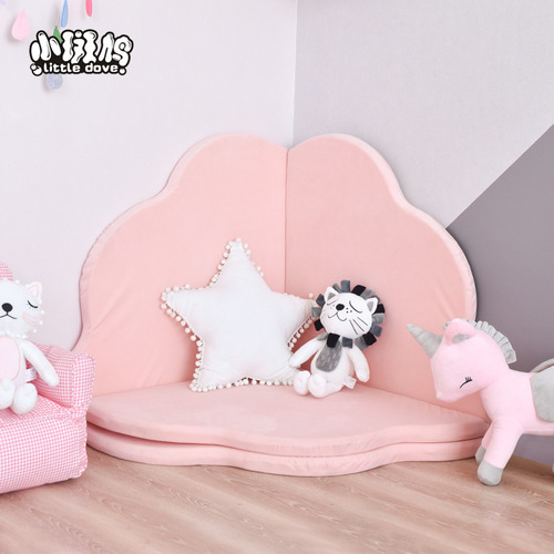 Ins crawling mat clover-shaped multifunctional game mat, foldable and washable children's soft pack bed skirt lazy person cushion