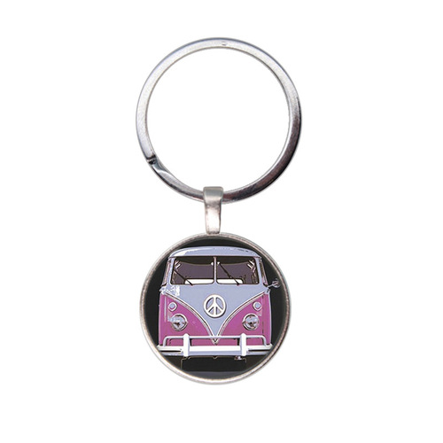 New Product Accessory Anti-War Peace Time Gem Keychain Key Ring Silver Alloy Pendant