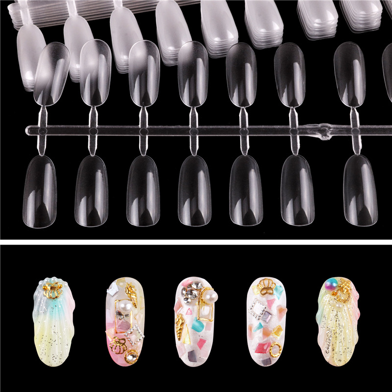 Placa de esmalte de uñas Tarjeta de color ovalada Placa de uñas color natural transparente N ° 2 Placa de color de cabeza redonda japonesa 240 piezas