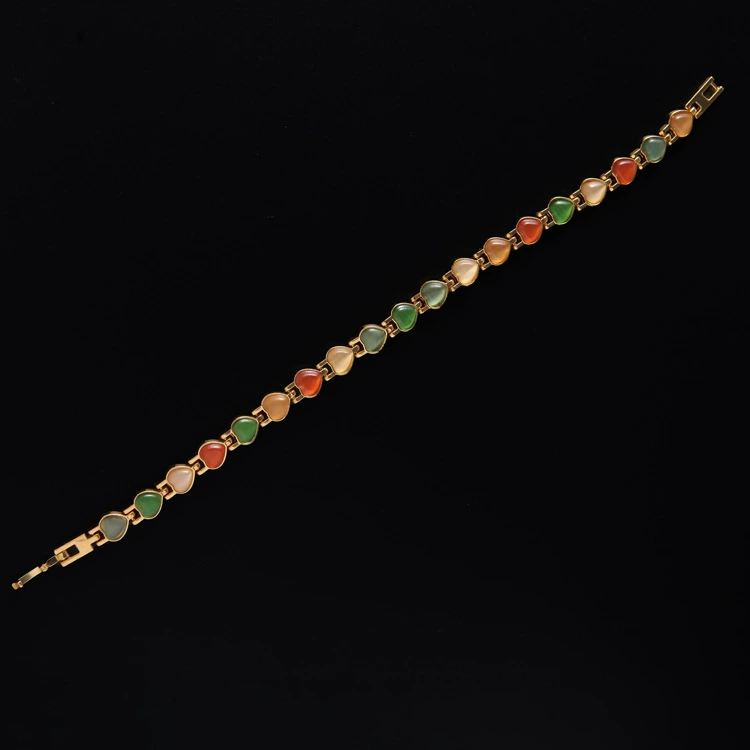 Метал bracelets, 18 карат, кошачий глаз, европейский стиль, пожелание