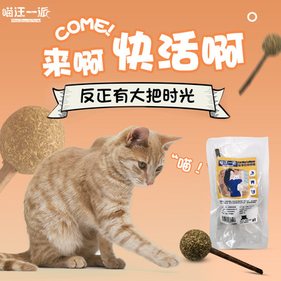 猫咪棒棒糖oem代加工薄荷球猫草猫零食逗猫磨牙棒宠物用品猫玩具|ms