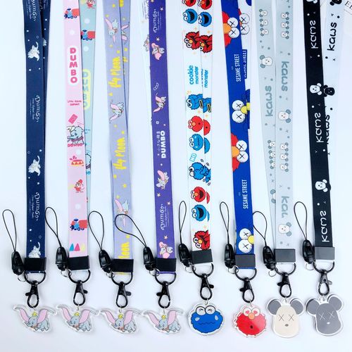 Cartoon mobile phone lanyard ins Hyuna style mobile phone case wide version lanyard cute with acrylic pendant unisex
