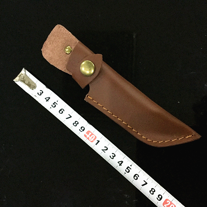 批发牛皮短款棕色便携可挂腰直刀刀鞘水果刀小刀套子大量现货