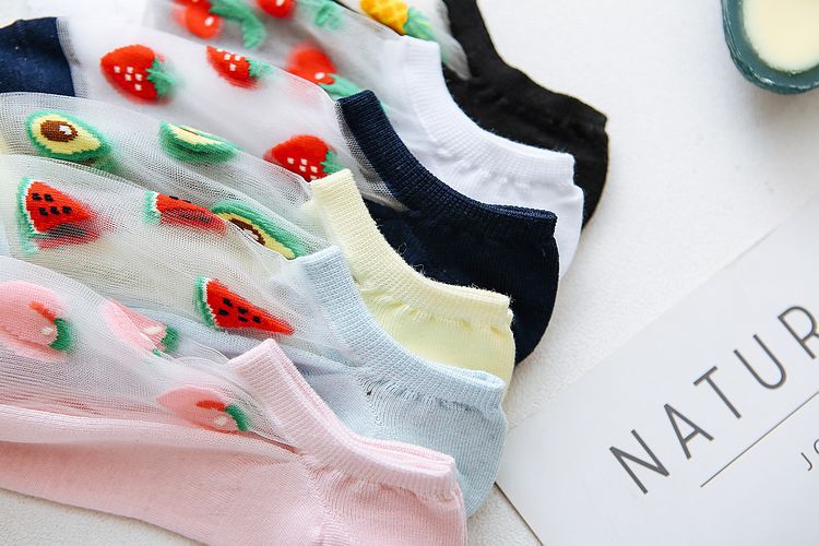 Glass silk cotton invisible shallow mouth socks  NSFN40081