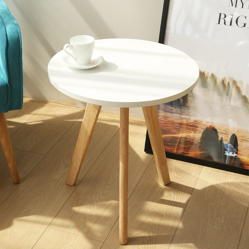 luckysac實木小圓茶幾 北歐ins風桌子沙發陽台客廳簡約迷妳邊角幾