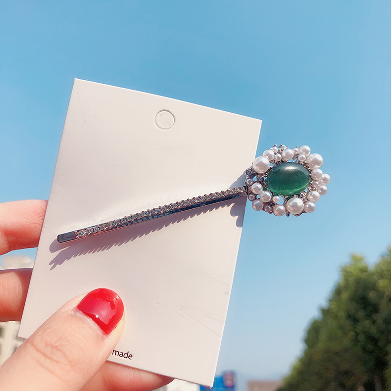 Emerald Classic Pearl - Pinza Para El Pelo, Pop, Full Diamond, Bb Clip, Fairy Girl, Clip Lateral display picture 10