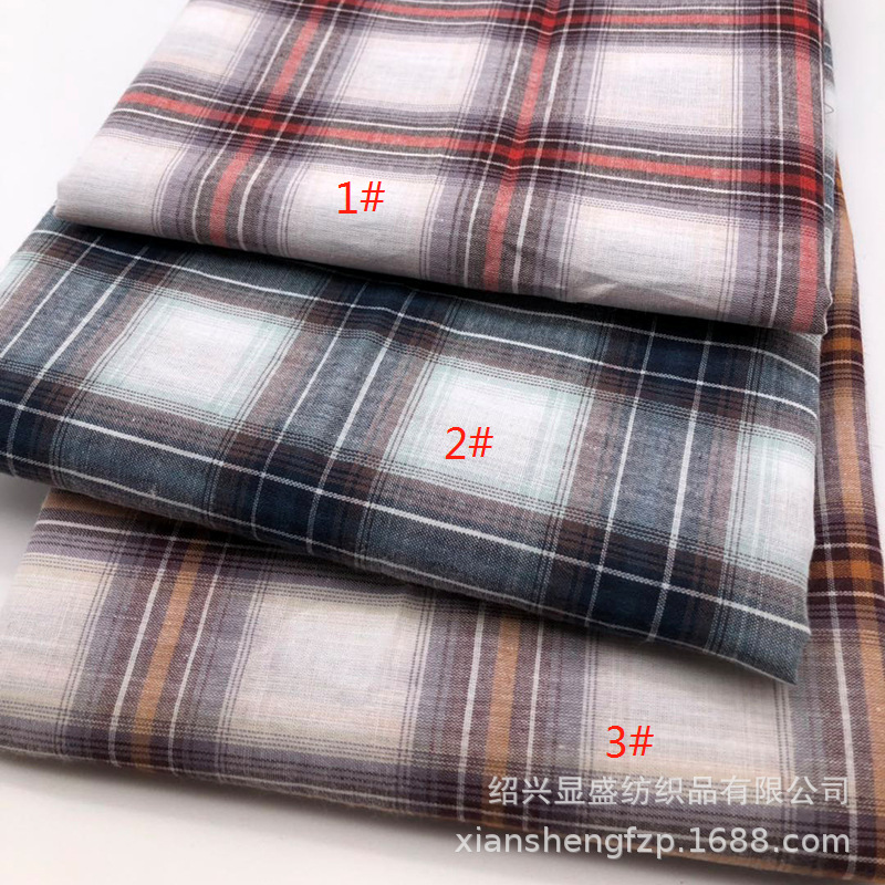 时尚色织格子布 潮流风向衬衫布料 童装面料 外套面料 厂家直销