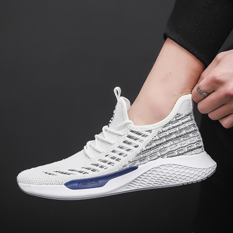 飞织鞋爆款2019春季新款时尚百搭休闲透气跑步鞋潮流男鞋厂家直销