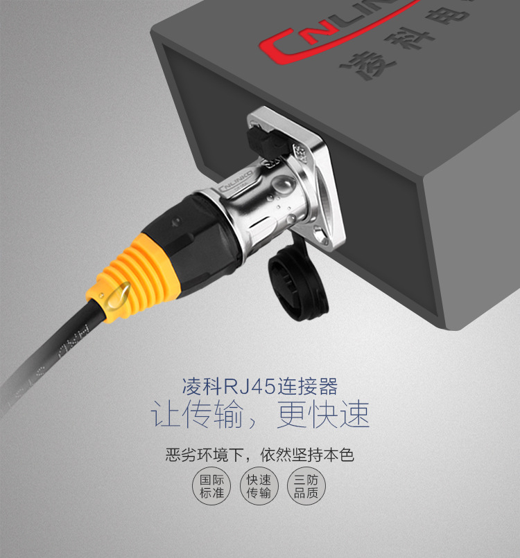 凌科 圆形RJ45连接器 rj45以太网IP44网口接头 工业插头插座 rj45-阿里巴巴