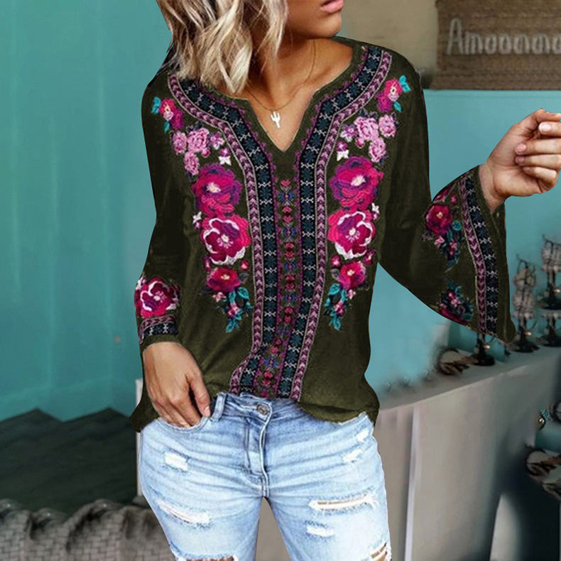 autumn and winter new style loose long-sleeved printed T-shirt NSZH28747