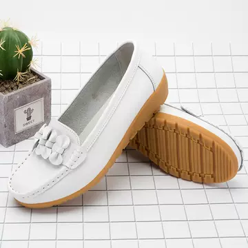 Spring and Autumn New Nurse Shoes Casual Flat-Heel Peas Shoes Beef Tendon Sole - ShopShipShake