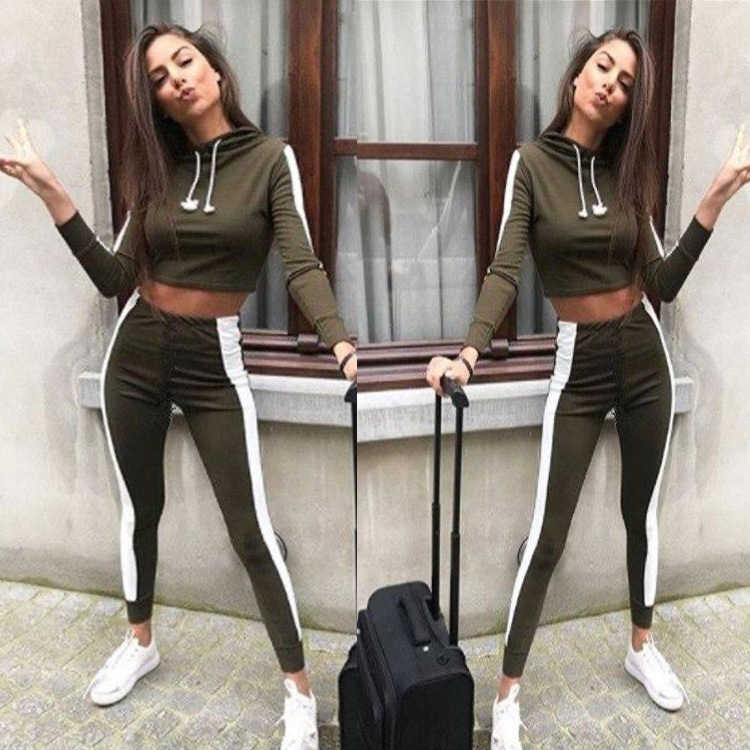 contrast stitching pullover blouse trousers two-piece lounge set nihaostyles clothing wholesale NSZLJ85425