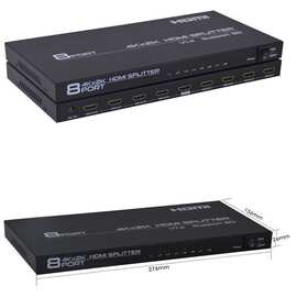 丰杰HD108 8口 1进8出 HDMI高清视频分配器支持4K 3D1080P 一分八