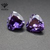 紫色心形裸石现货供应AAA心形紫红锆石梧州人造宝石梧州锆石厂家