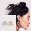 Metal brand hairgrip for adults, fashionable crab pin, big hair accessory, simple and elegant design, city style