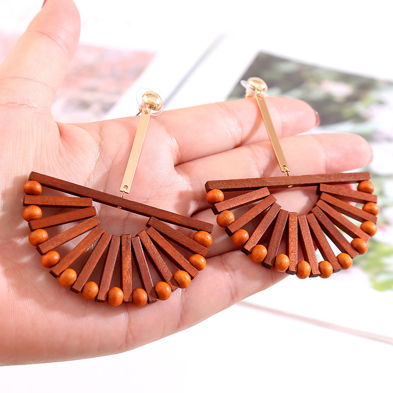 1 Pair Fashion Geometric Wood Handmade Women's Drop Earrings display picture 23