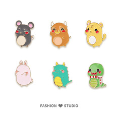 中國風十二生肖胸針女胸花本命年金屬徽章兒童別針ins潮個性配飾