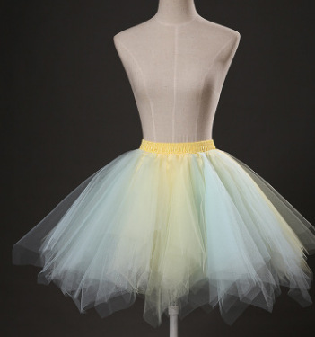Candy color multi-color de media longitud pettiskirt estudio fotografía de la boda media-longitud pequeña falda de color de la falda de apoyo