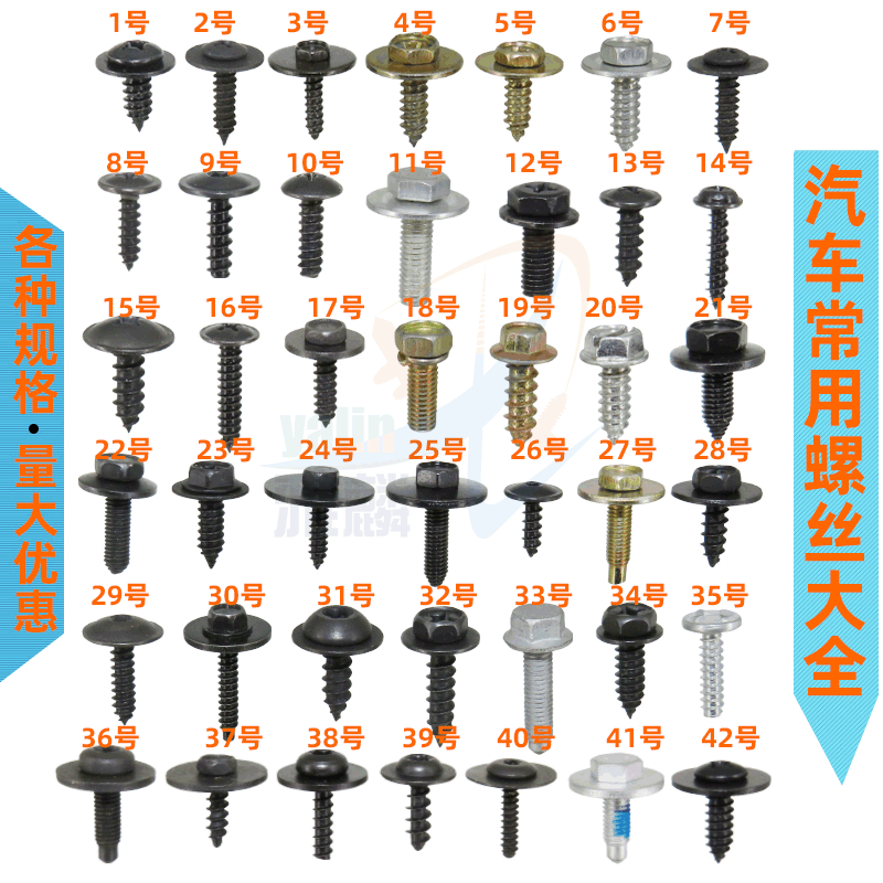 Complete Collection of Commonly Used Automotive Screws, Fenders, Bumper Metal Cross Screws, Suitable for Audi, Bmw and Mercedes-Benz