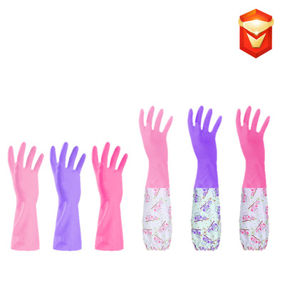 加絨洗碗橡膠手套女廚房加厚冬季洗衣服刷碗防水加長冬天家務耐用