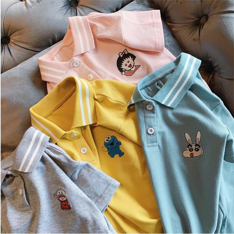 With children Short sleeved Lapel shirt Female Women summer new pattern Net Red Parenting Dress Western style t-shirt dress