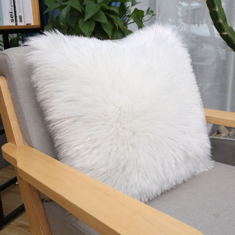 Hot sale Nordic Australia imitation wool pillow Plush cute girls bedside sofa pillow without core_voghion.com