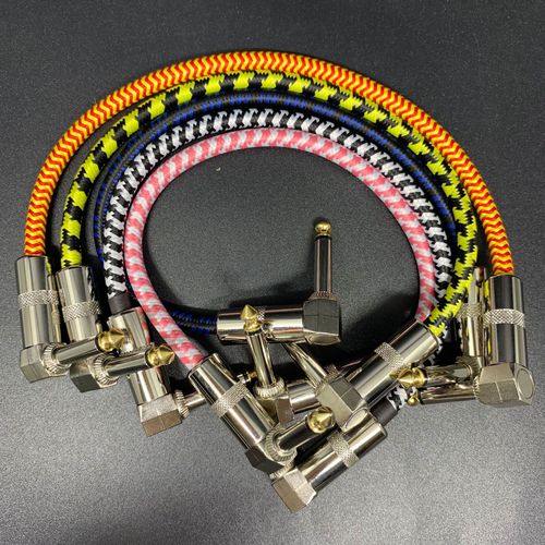 Supply 6.35 guitar cable effector cable square head guitar braided cable 30CM 15CM cable