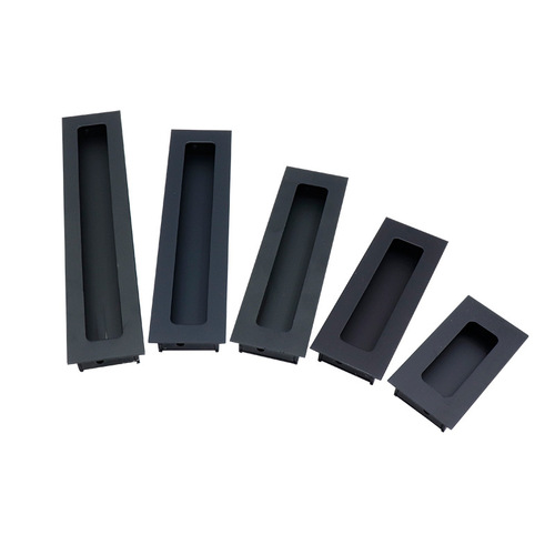 Modern minimalist tatami hidden handle embedded pull alloy dark installed black door handle drawer hidden pull