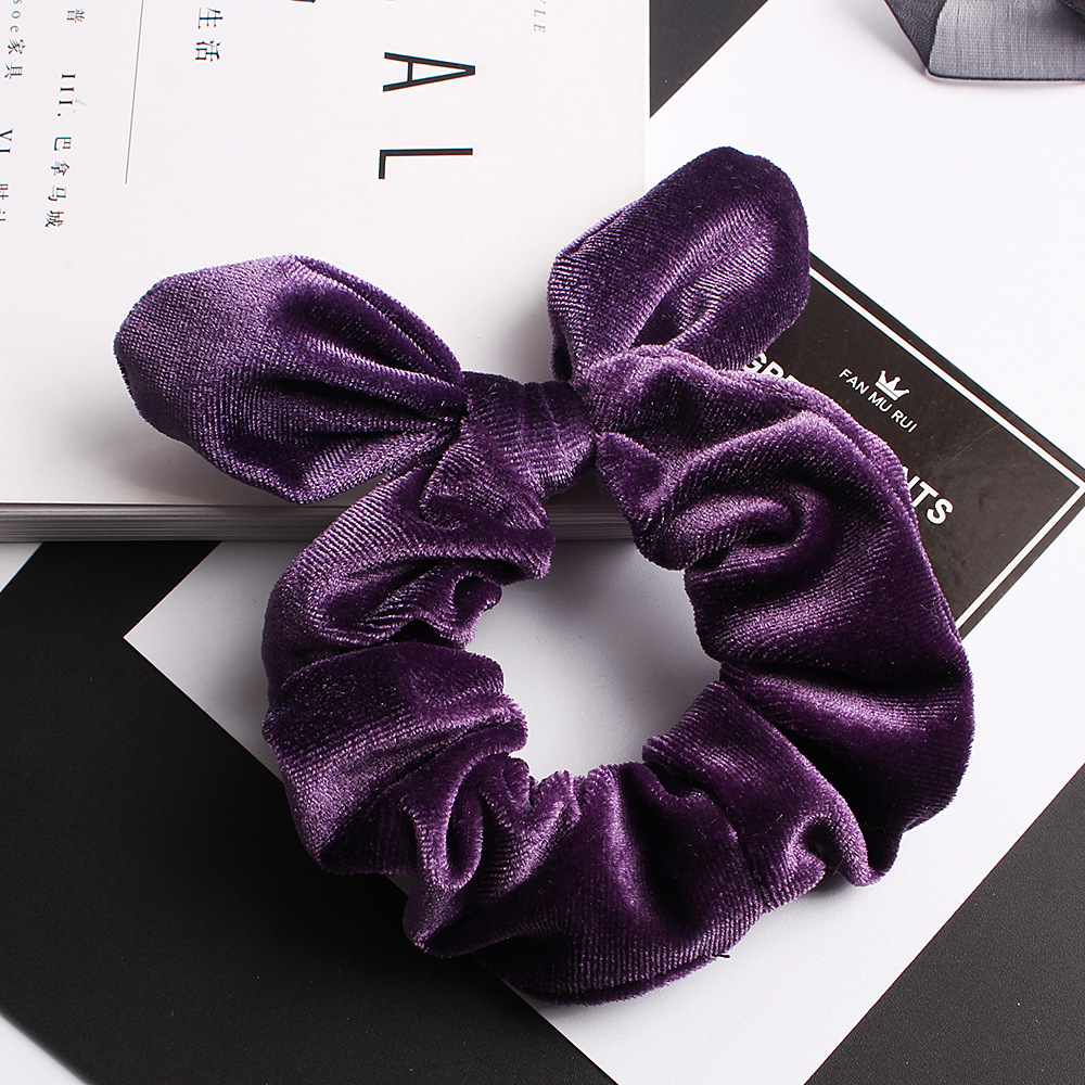 New Korean Retro Velvet Rabbit Ears Cheap Scrunchies Wholesale display picture 19