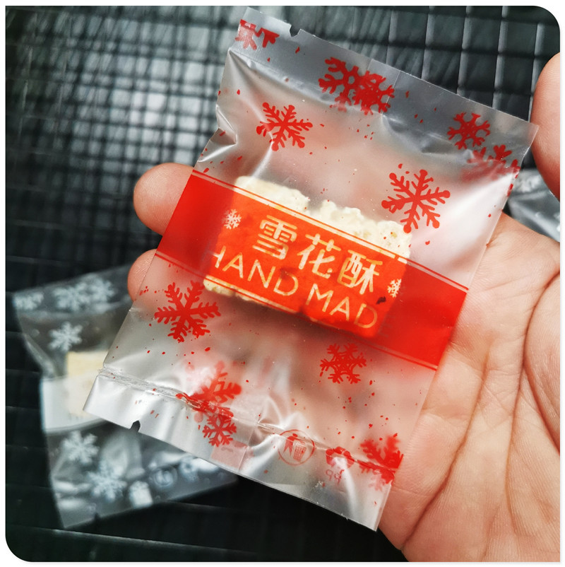 New products 6.5*9 silvery Snowflake Packaging bag West Point biscuit Cookies baking Scheming Bag 100 Gold