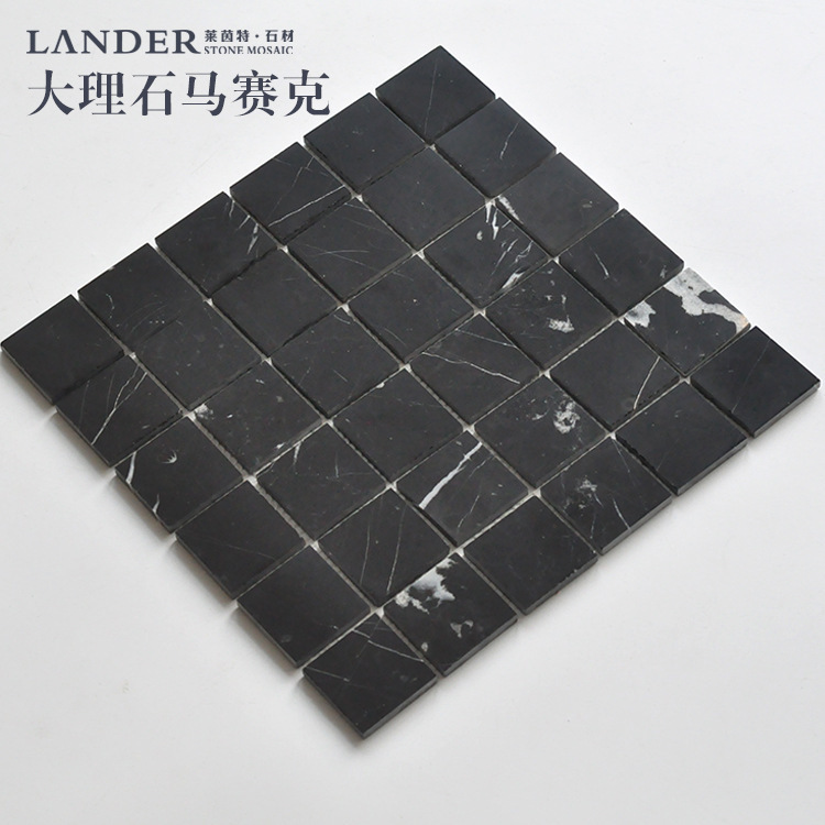 Factory wholesale black and white root stone mosaic natural marble non-slip waterproof shower room wall ground Factory wholesale black and white root stone mosaic natural marble non-slip waterproof shower room wall ground