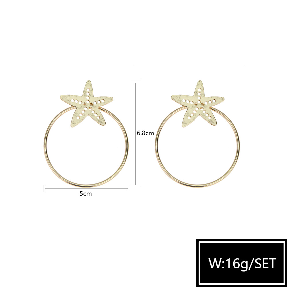 Fashion Alloy Ring Star Earrings Wholesale Earrings display picture 1