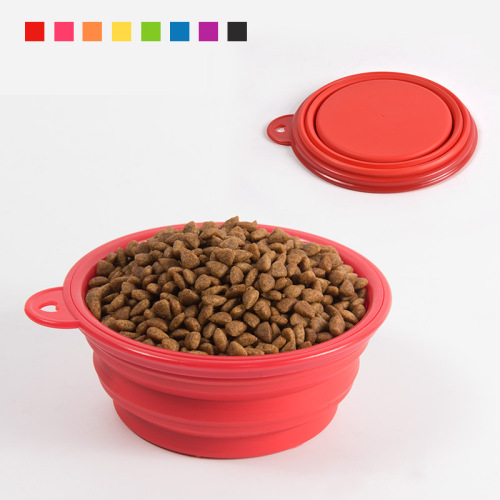 Factory Direct Supply Camouflage Silicone Bowl Pet Folding Bowl Outdoor Travel Portable Cat Bowl Pet Supplies Wholesale