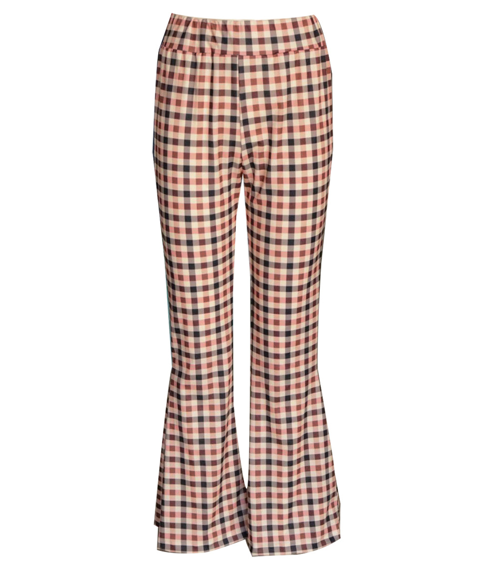 Fashion Plaid Split Slim Pants NSCZ38823