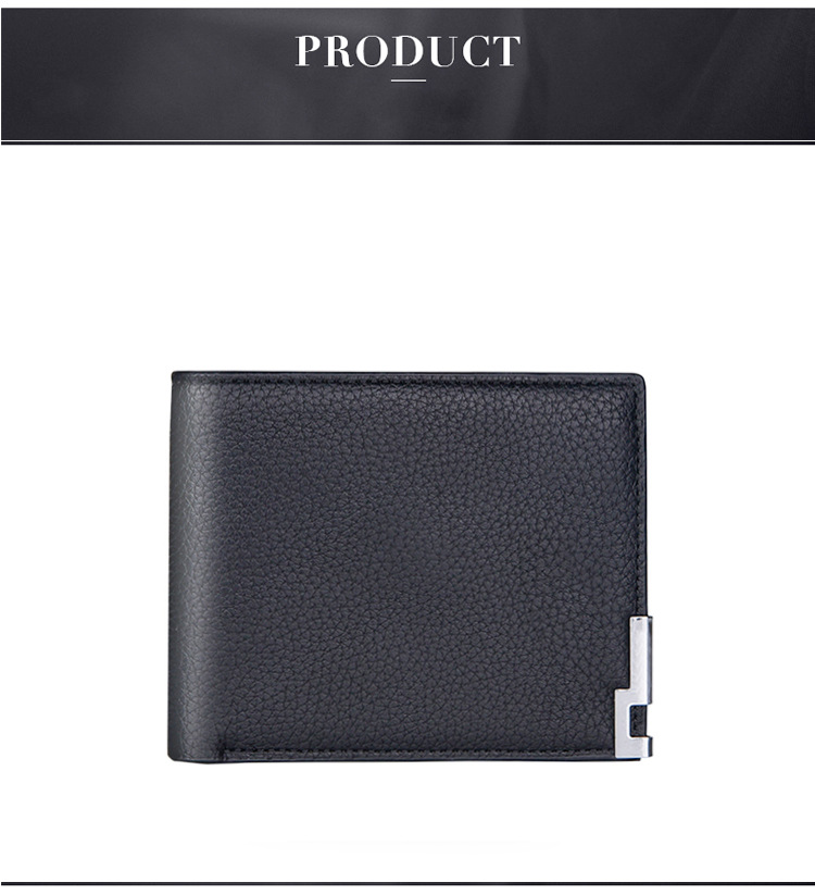 Men's Short Wallet Iron Rim Korean Men's Horizontal Wallet Trend Card Package Dollar Bag display picture 9