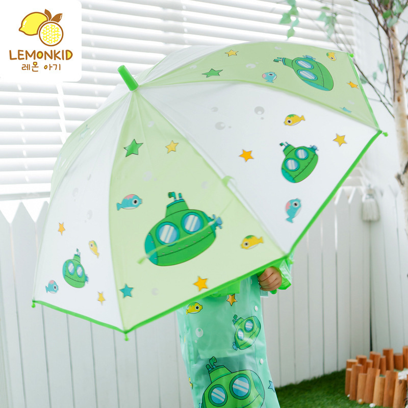 lemonkid新品兒童防水環保晴雨傘寶寶可愛卡通遮雨雨具批發