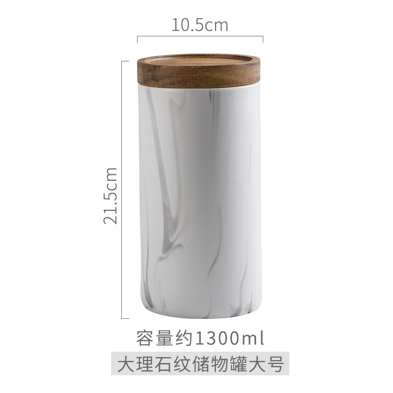 Retro mármol sello té olla cerámica Nordic almacenamiento tanque cocina creativa miscelánea grano almacenamiento tanque de almacenamiento