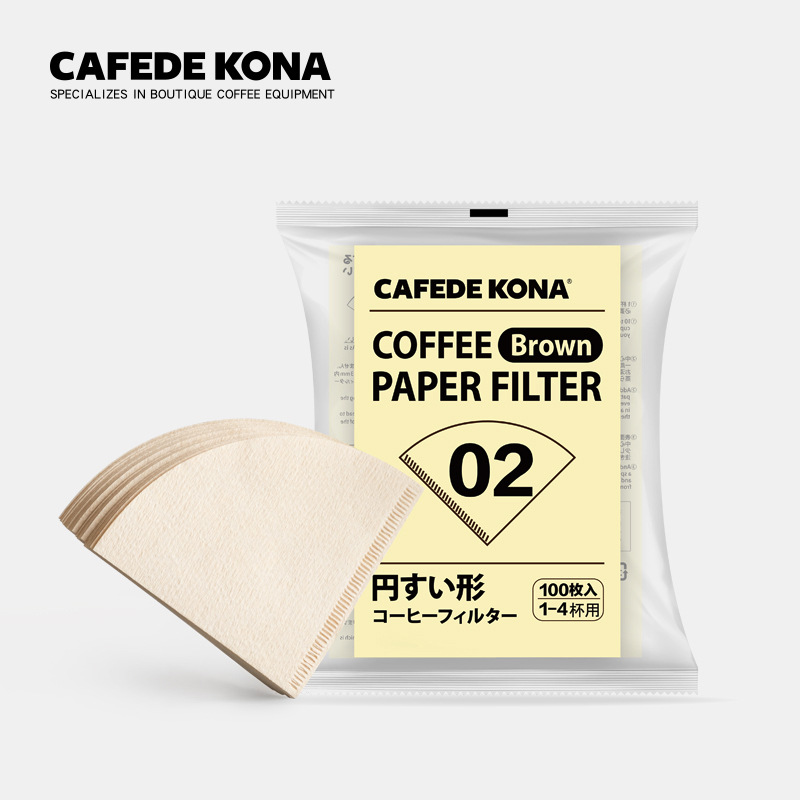 CAFEDE KONA日本制锥形咖啡滤纸 V60手冲滤纸 原木浆V型滤纸100枚