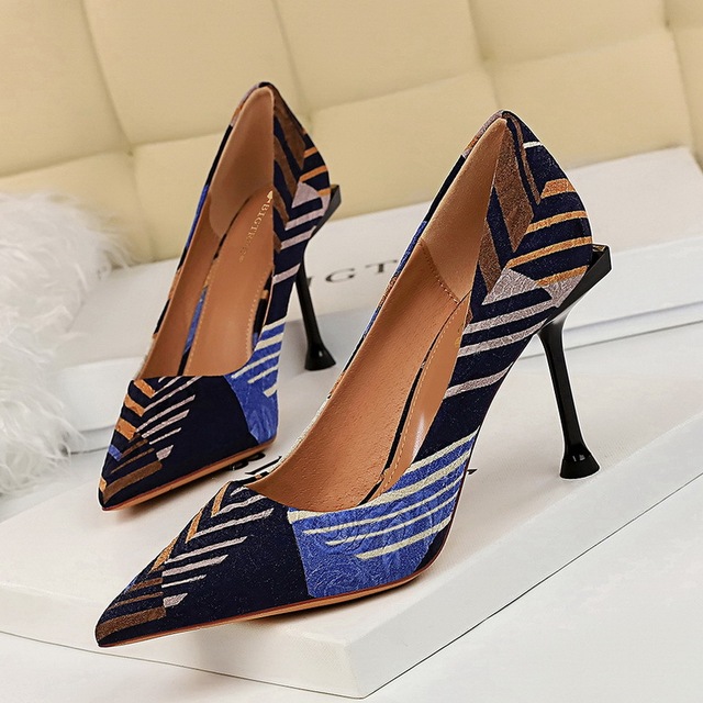 Fine heel super high heel shallow pointed fashion single shoe