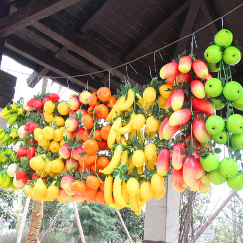 Simulation Vegetable and Fruit String for Farmhouse Restaurant Decoration Fake Corn Chili Garlic Apple Kindergarten Pendant Wholesale