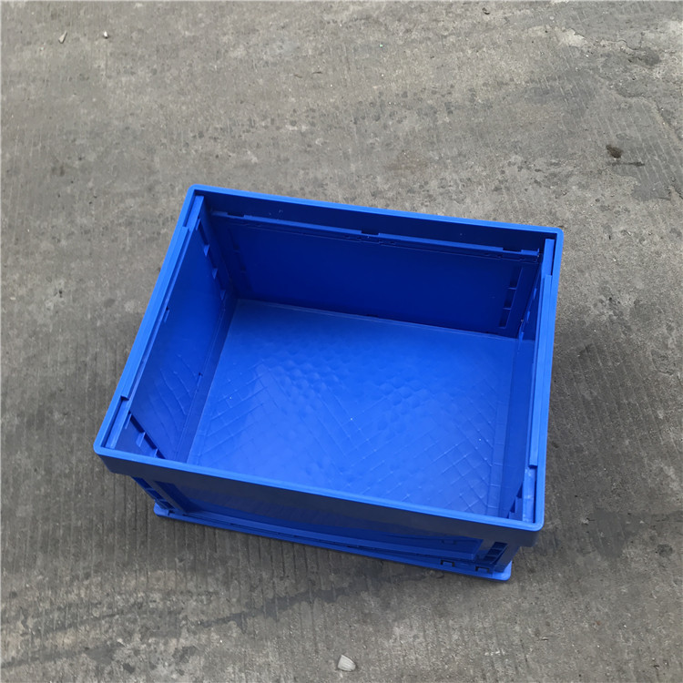 HH3011塑料周转箱蓝色物料箱647*443*345深圳折叠箱折叠式胶箱
