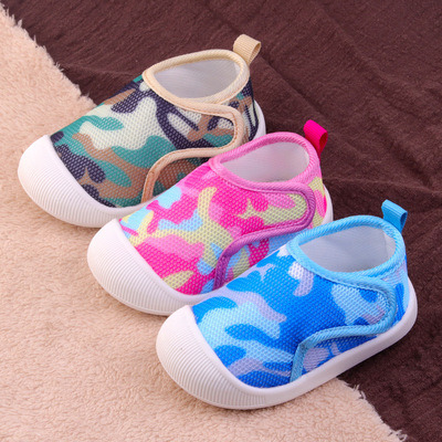 Bao small slip 2019 new pattern Spring and summer Mesh ventilation baby non-slip soft sole prewalker  reverent Velcro Baby Shoes