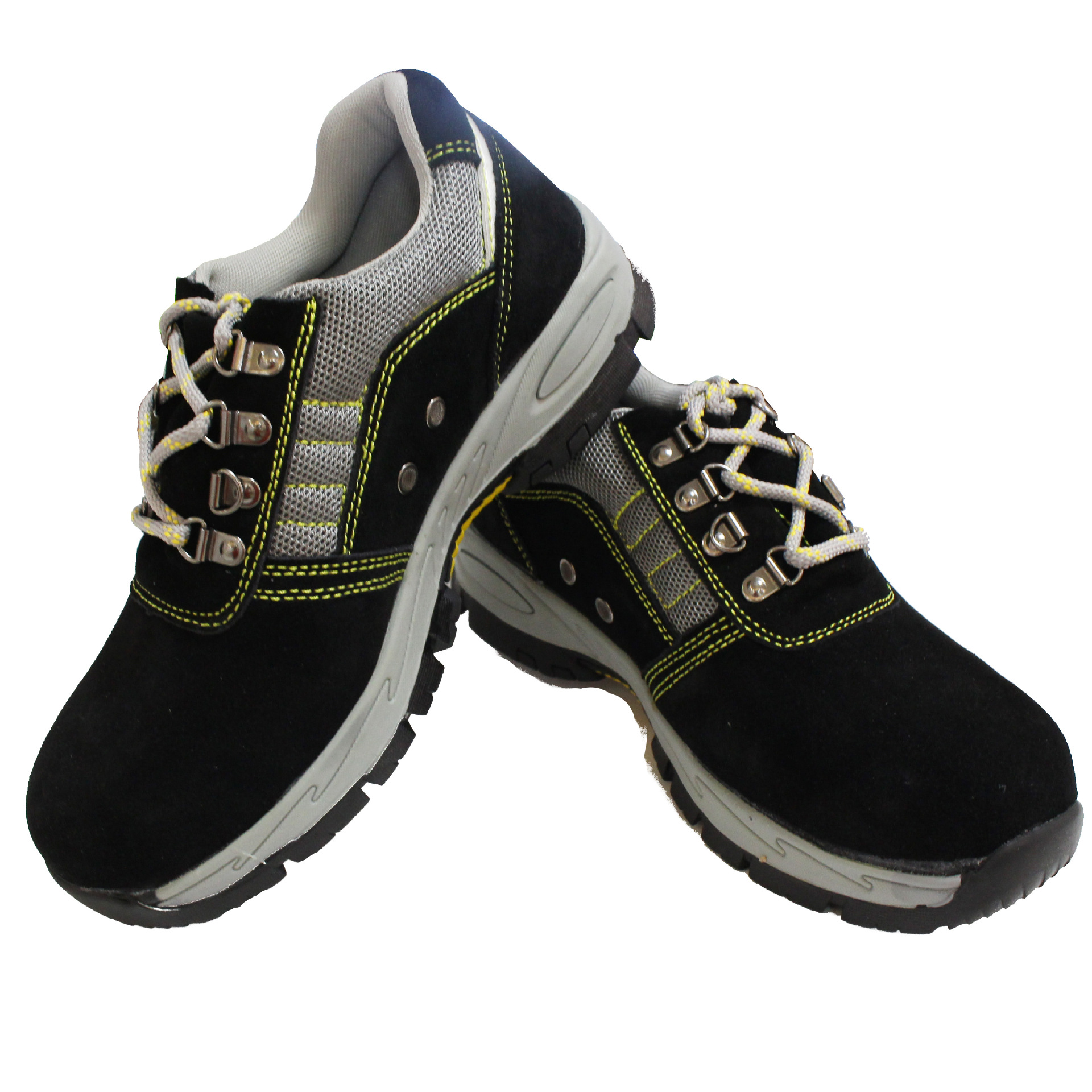 反皮黑色双钢 安全鞋防砸防穿刺 安全标准 高密度透气PU底劳保鞋