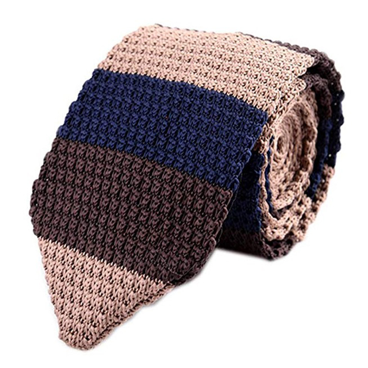 Knitted Tie Men's Jacquard British 7cm Arrow Shaped Wool Tie Stripe_voghion.com