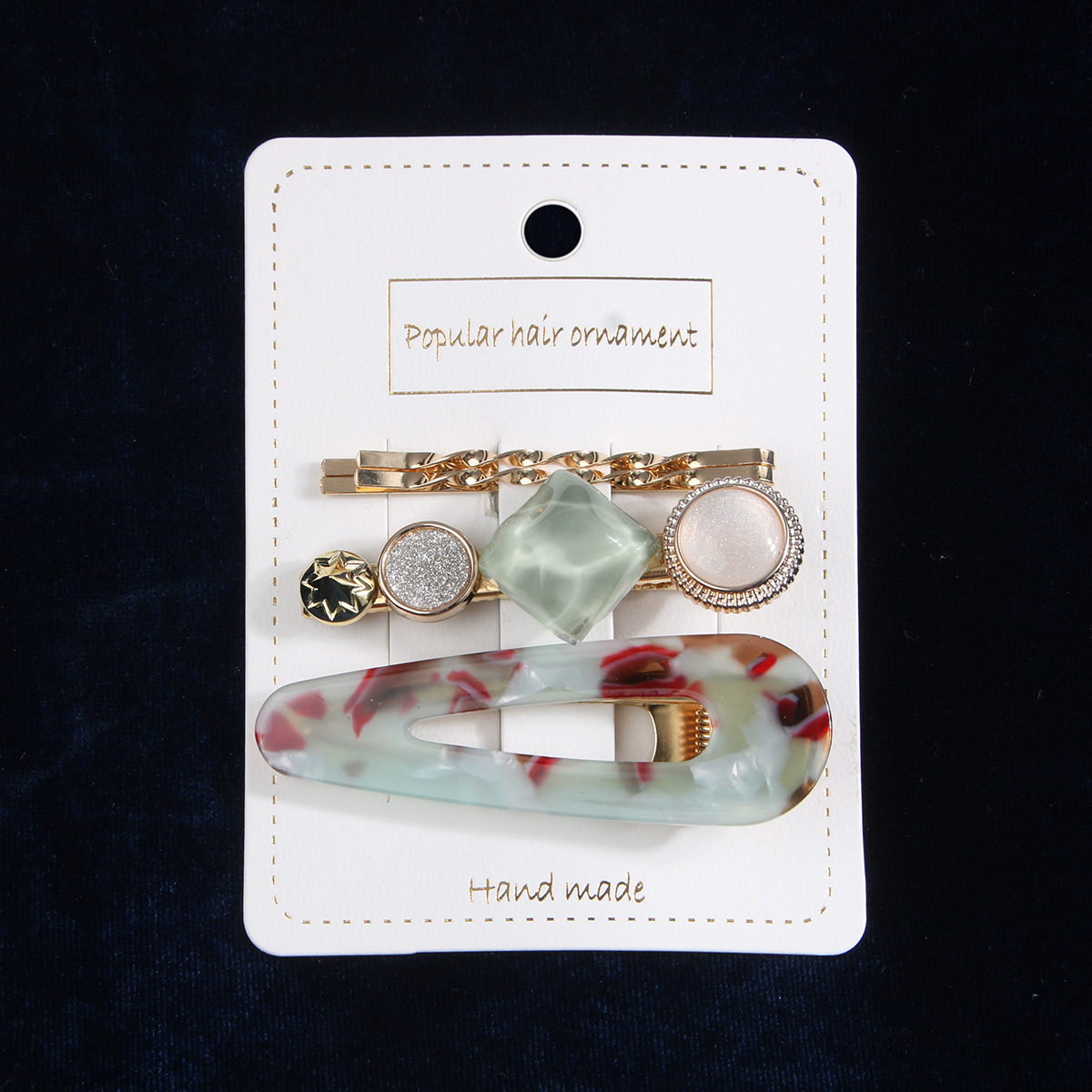 Resin And Acetic Acid Barrettes Hair Clip Set display picture 4